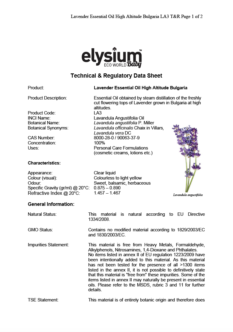 Lavender Essential Oil - Lavandula Angustifolia