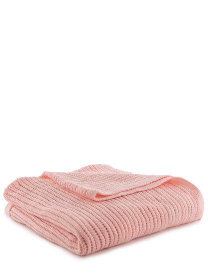 Crocheted Baby Blanket (100% cotton) - Cream/Pink