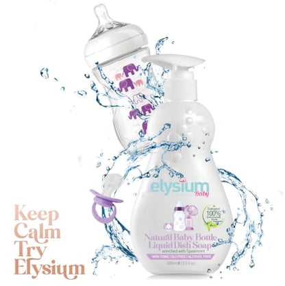 ELYSIUM ECO WORLD Premium Baby Bottle Cleaner Soap Superior Baby Bottle and Pacifier Liquid Dish Soap. Non-Toxic Ingredients, Ecological Formula for effective cleaning, Pack of 3