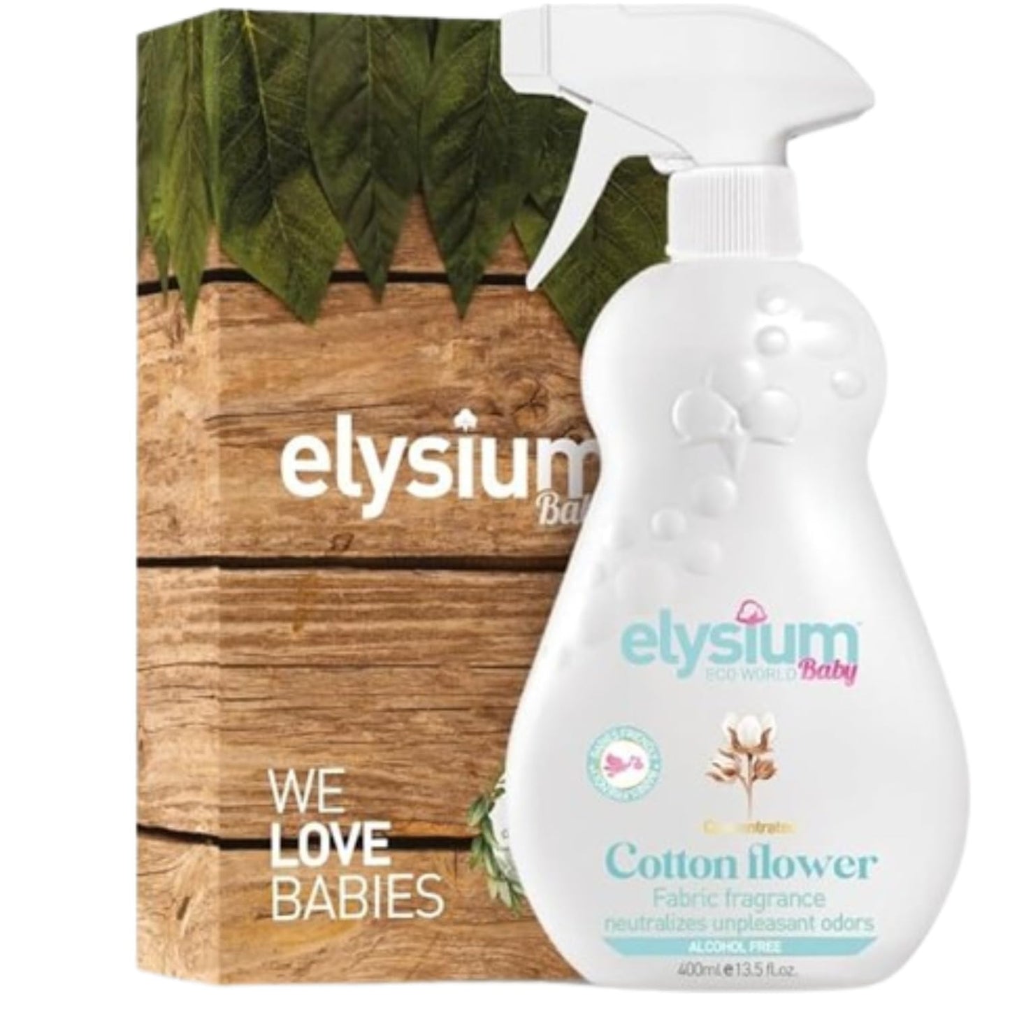 ELYSIUM ECO WORLD Triplette Baby Organic Shampoo and Body Wash, Baby Fabric Spray Freshener and Room Spray and Premium Baby Bottle Cleaner Soap. 13.5 Fl Oz Each